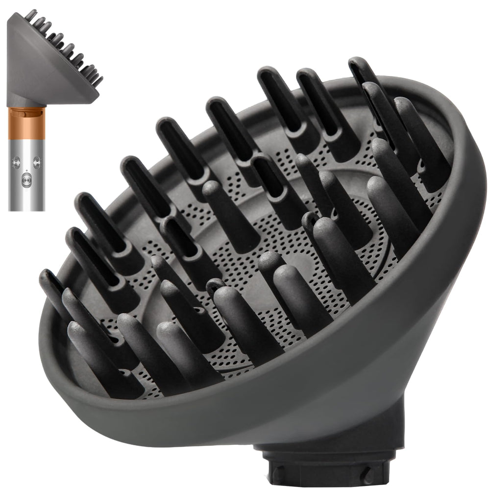 Dotspun diffuser attachment for Dyson Airwrap HS01, grey, boosts defined curls with even airflow