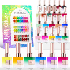 Double Rhythm Neon Jelly collection gel polish bottles for vibrant color options