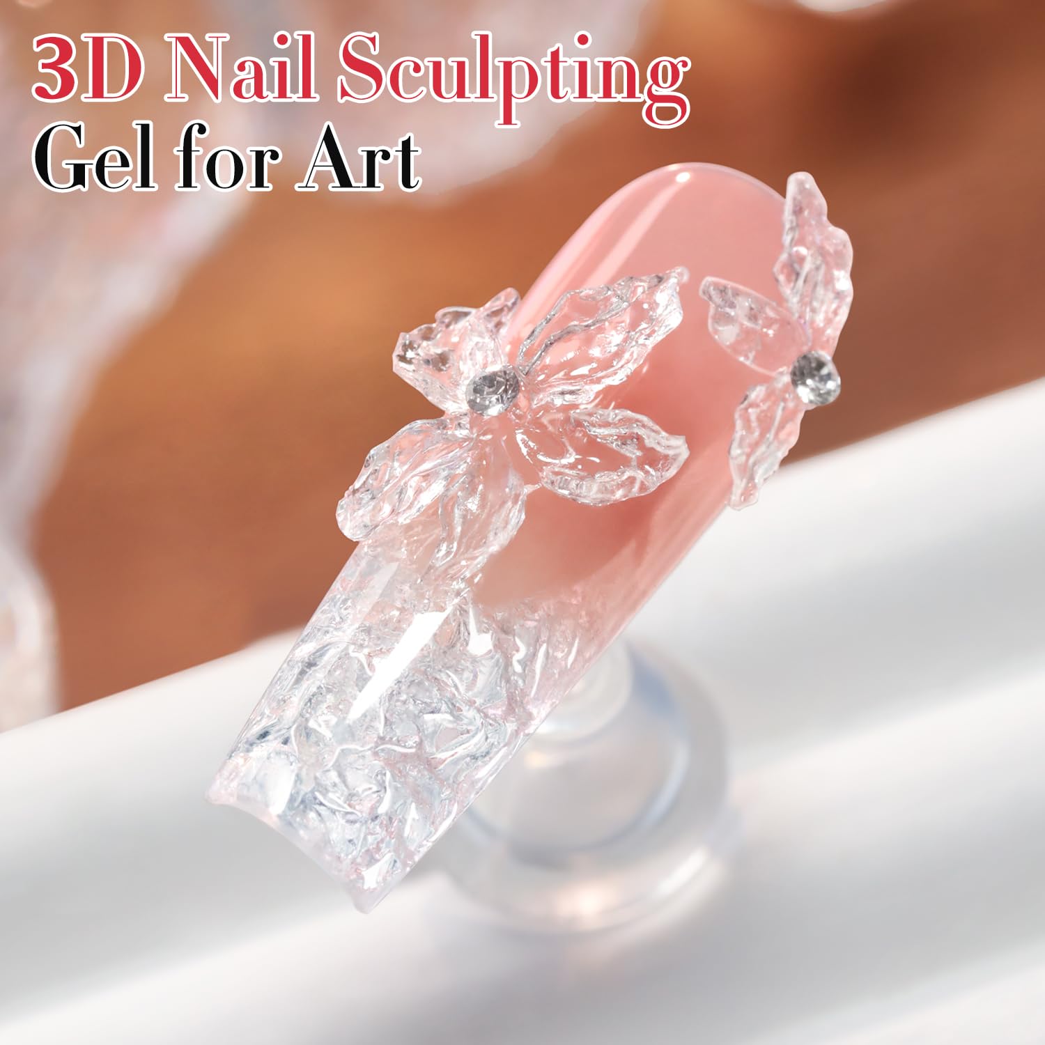 Double Rhythm 3D Nail Gel 3D Design concept with clear gel sculpting