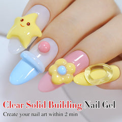 Double Rhythm 3D Nail Gel Solid Texture enables sharp 3D designs without running