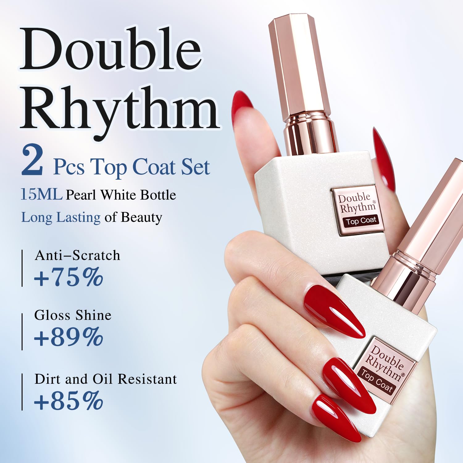 Double Rhythm compatible con lámpara de luz ultravioleta o LED para acabado profesional.