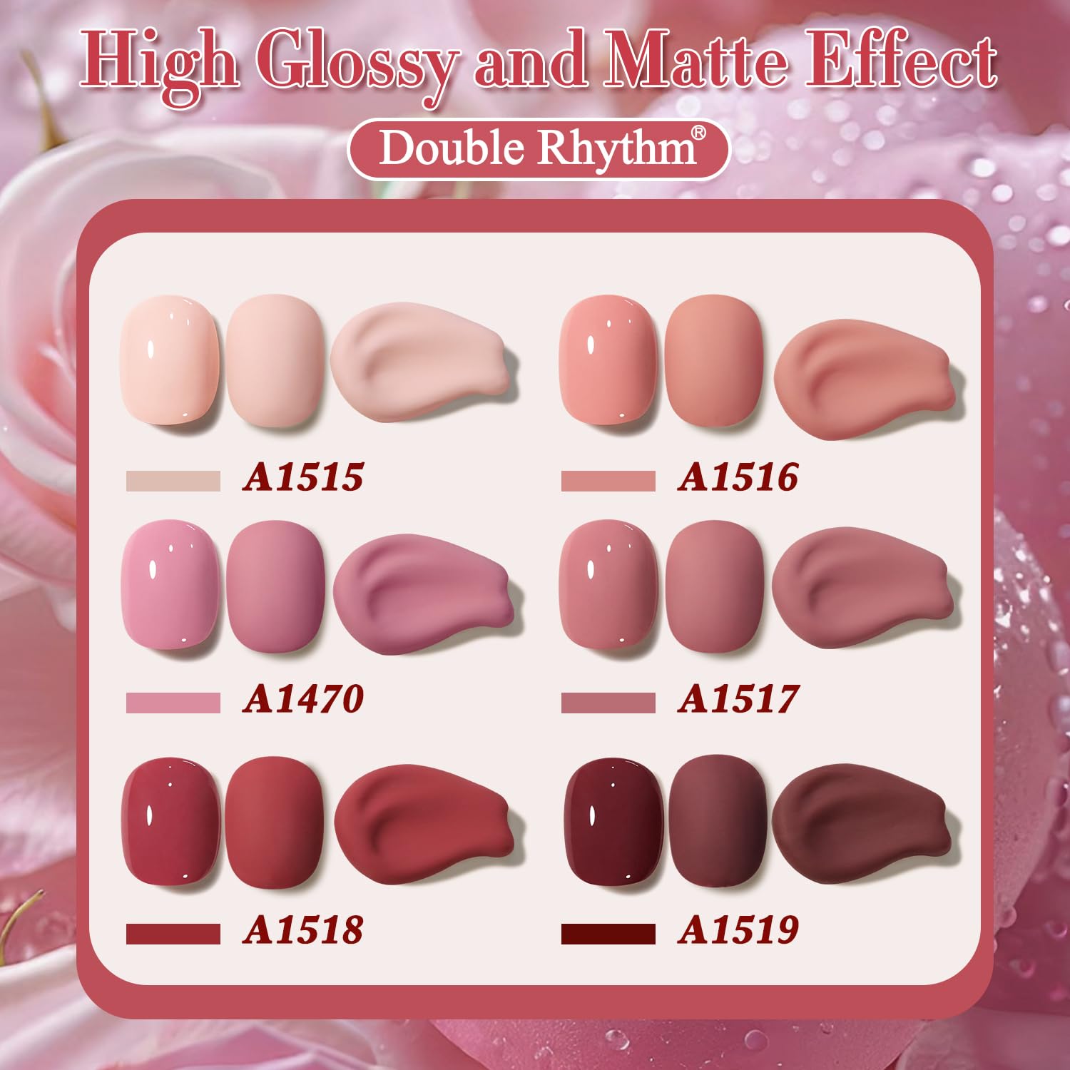 Double Rhythm beige gel polish bottle for neutral nail shades.