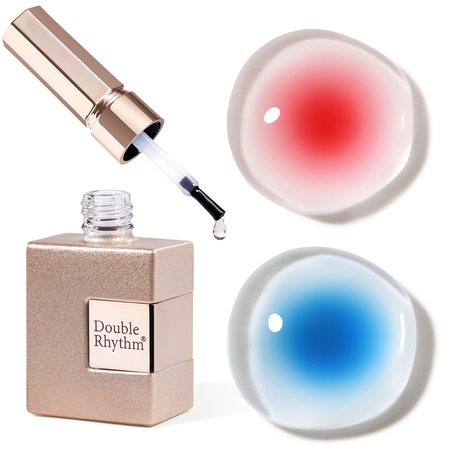 Double Rhythm Blooming Gel bottle close-up shows smooth blending for blooming art.