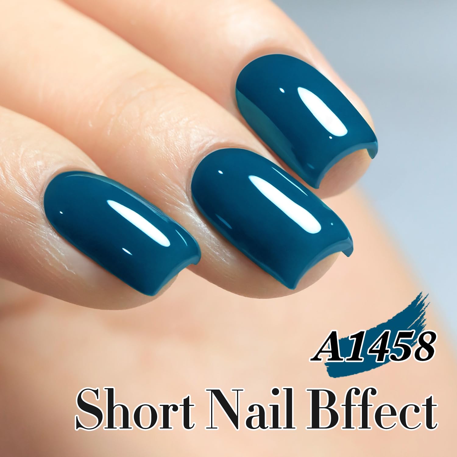 Double Rhythm Blue A1458 application scene shows smooth color for DIY manicure.