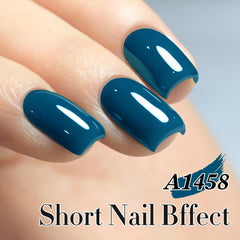Double Rhythm Blue A1458 application scene shows smooth color for DIY manicure.