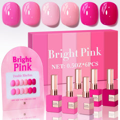 Double Rhythm gel polish bottle in neon light pink for vibrant at home manis