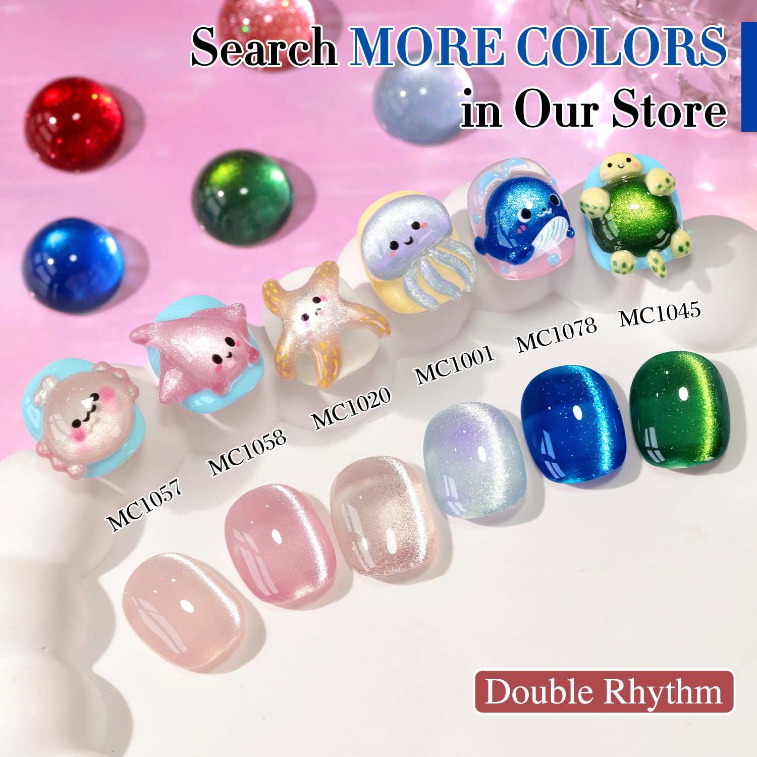 Double Rhythm brillo holográfico destaca cada capa para uñas vibrantes.