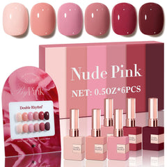 Double Rhythm burgundy gel polish bottle for at‑home salon‑quality nails.