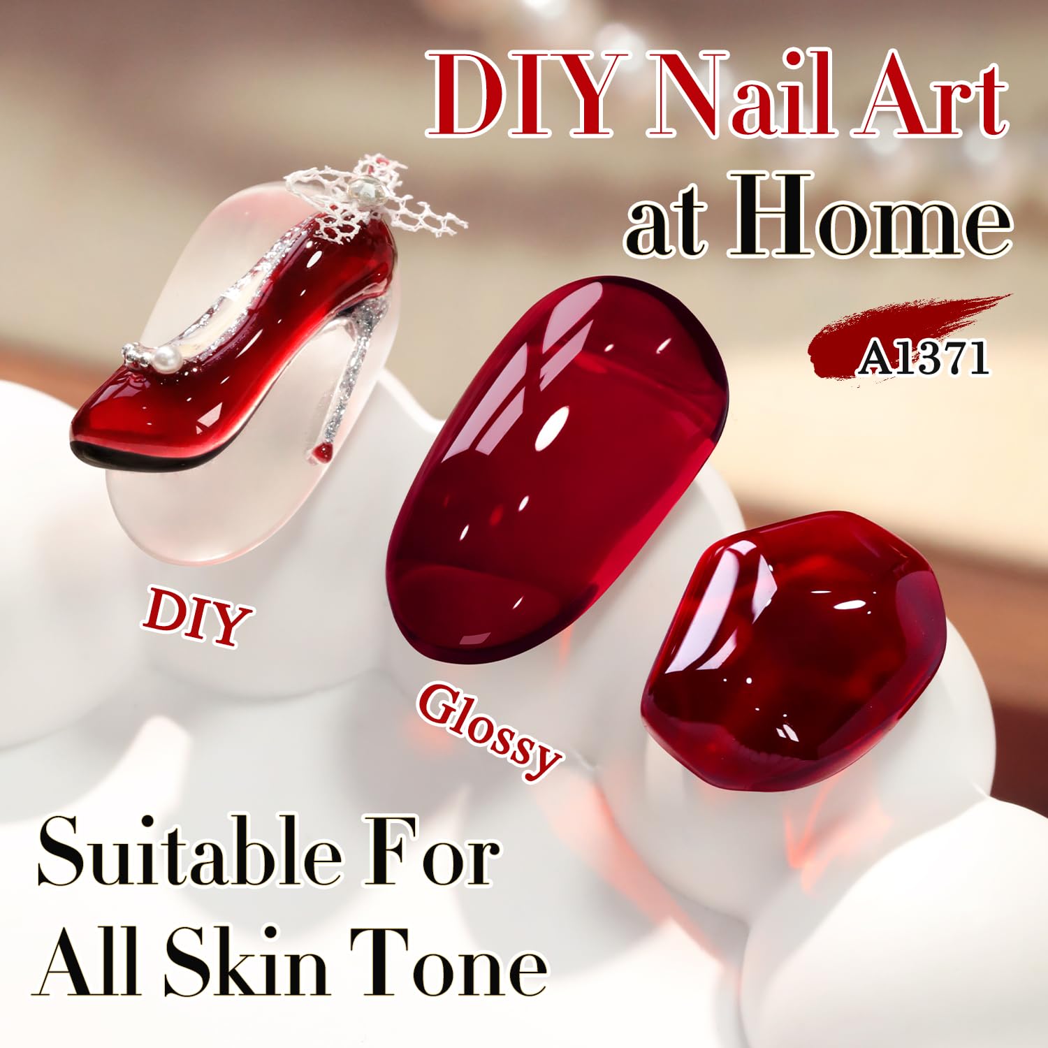 Double Rhythm burgundy jelly gel polish bottle cap open reveals rich color