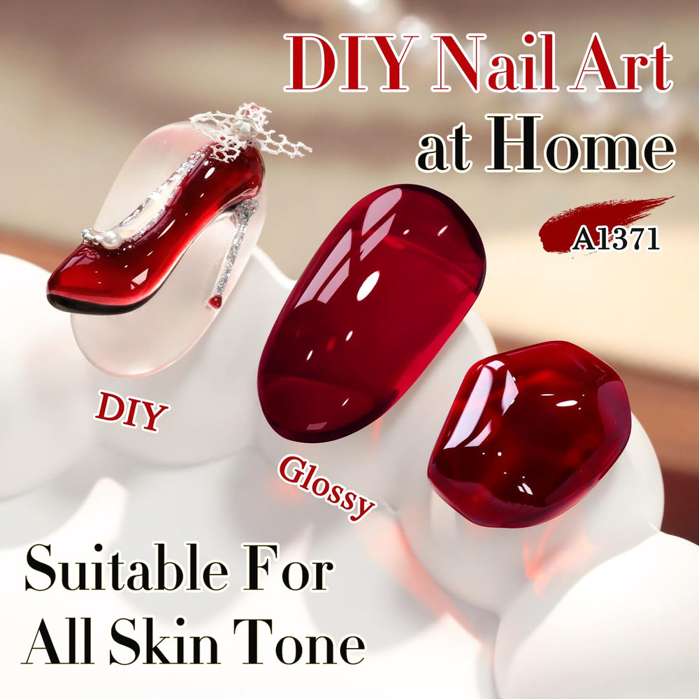Double Rhythm burgundy jelly gel polish bottle cap open reveals rich color