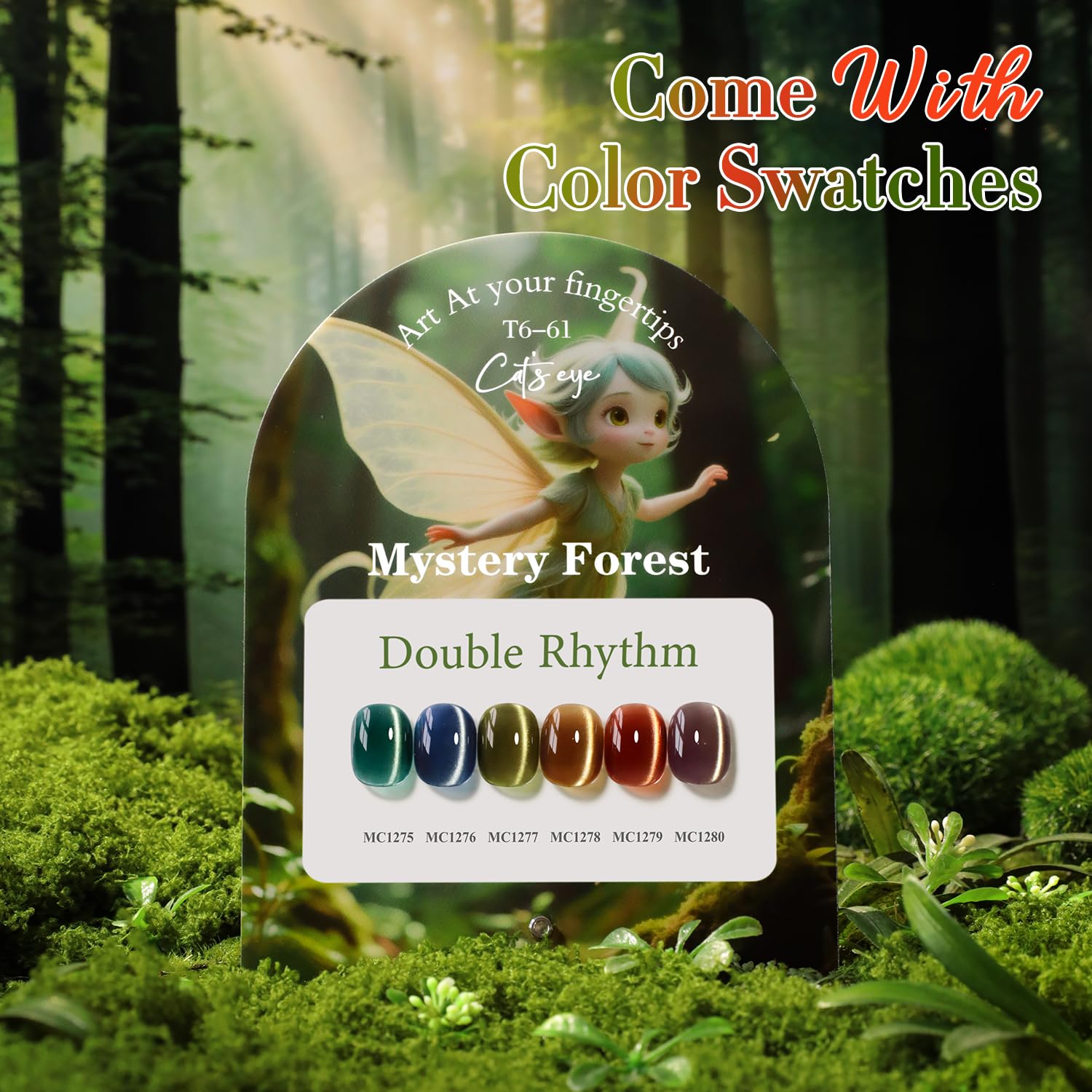 Double Rhythm green gel polish bottle highlights vibrant shimmer finish