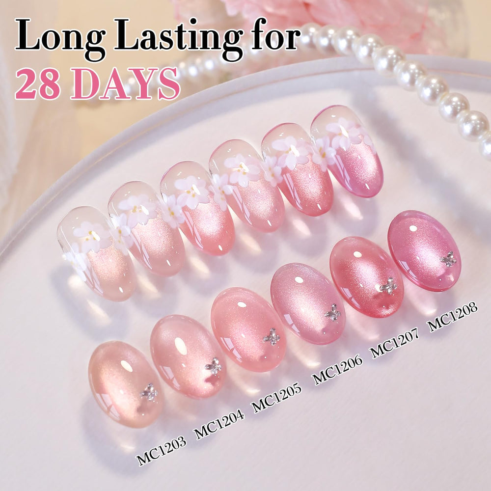 Double Rhythm cat-eye gel polish display promotes eye-catching at-home nail art
