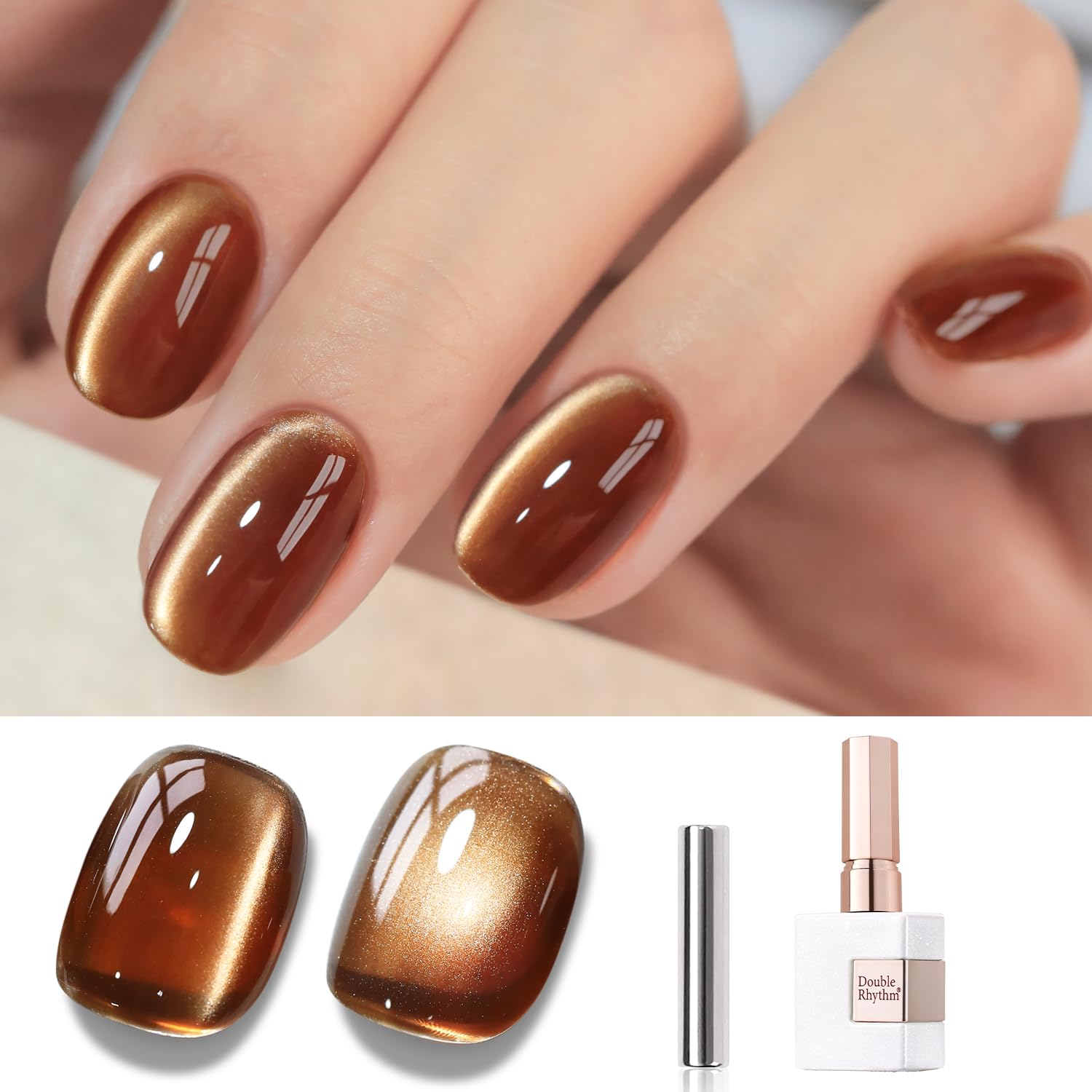 Double Rhythm cat eye gel polish magnet shimmer for salon-quality nails
