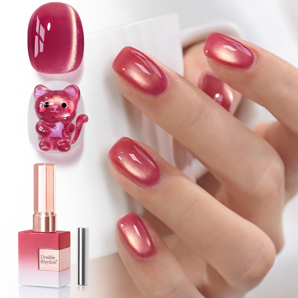 Double Rhythm Cat Eye Imán Dreamy Rose: efecto magnético para uñas elegantes.