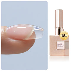 Double Rhythm clear builder gel bottle for durable, glossy nails