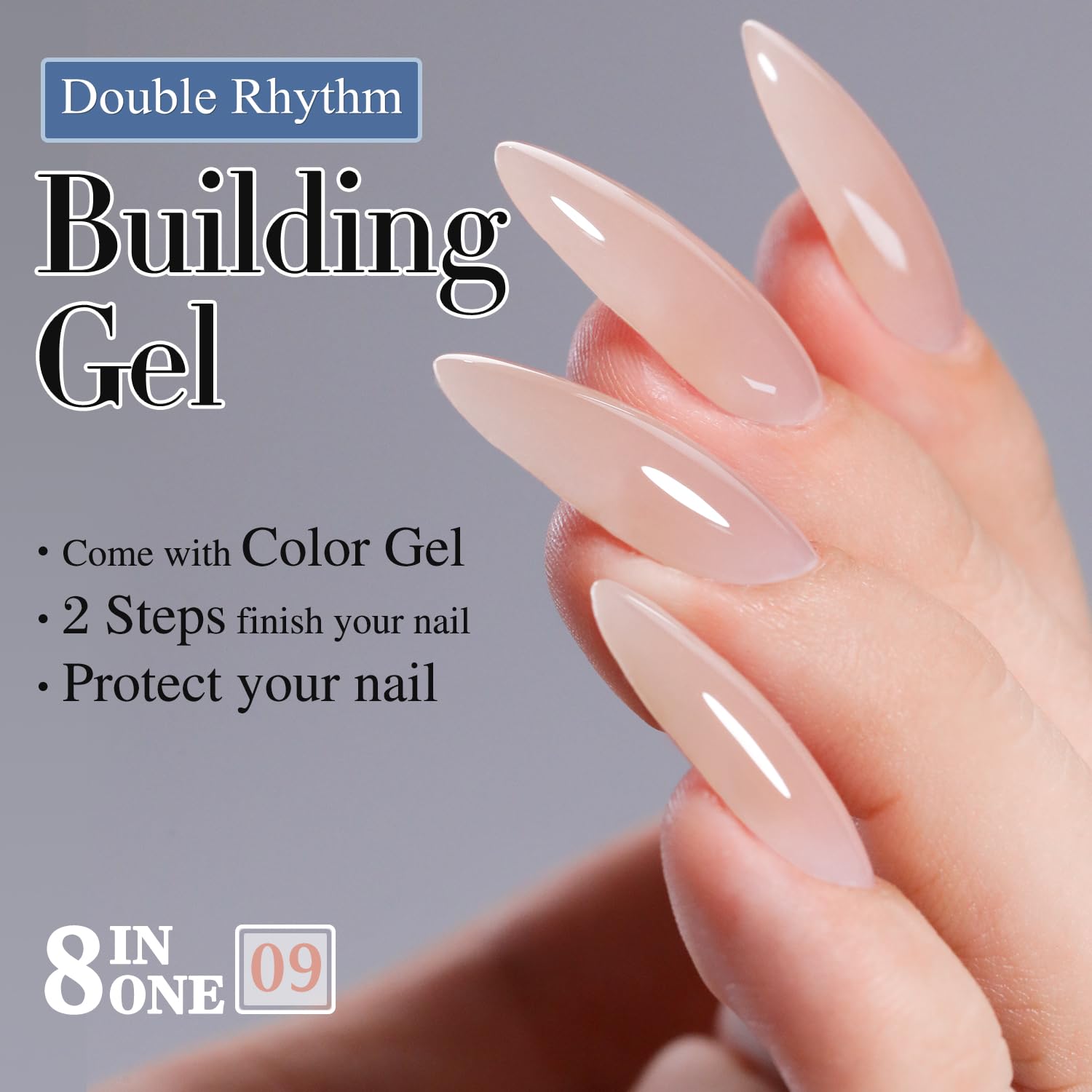 Double Rhythm Clear Gel Nail Polish 15ml helps attach jewels for decorative nails