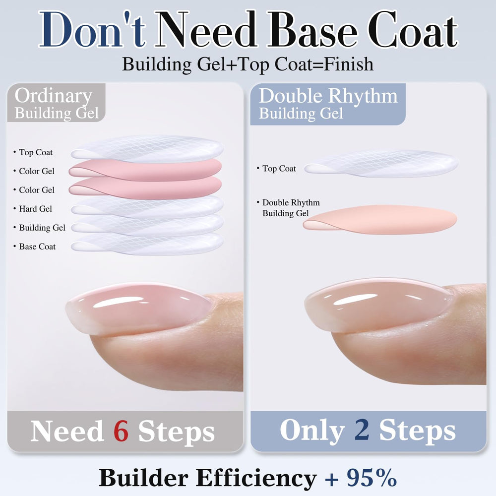 Double Rhythm Clear Gel Nail Polish 15ml thickens and shapes for durable manicures