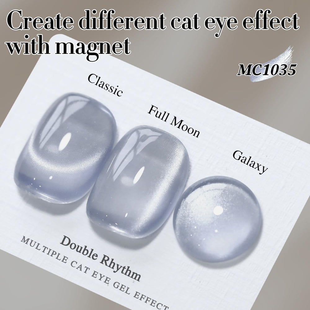 Double Rhythm destellos holográficos gel: acabado deslumbrante para uñas con brillo duradero.