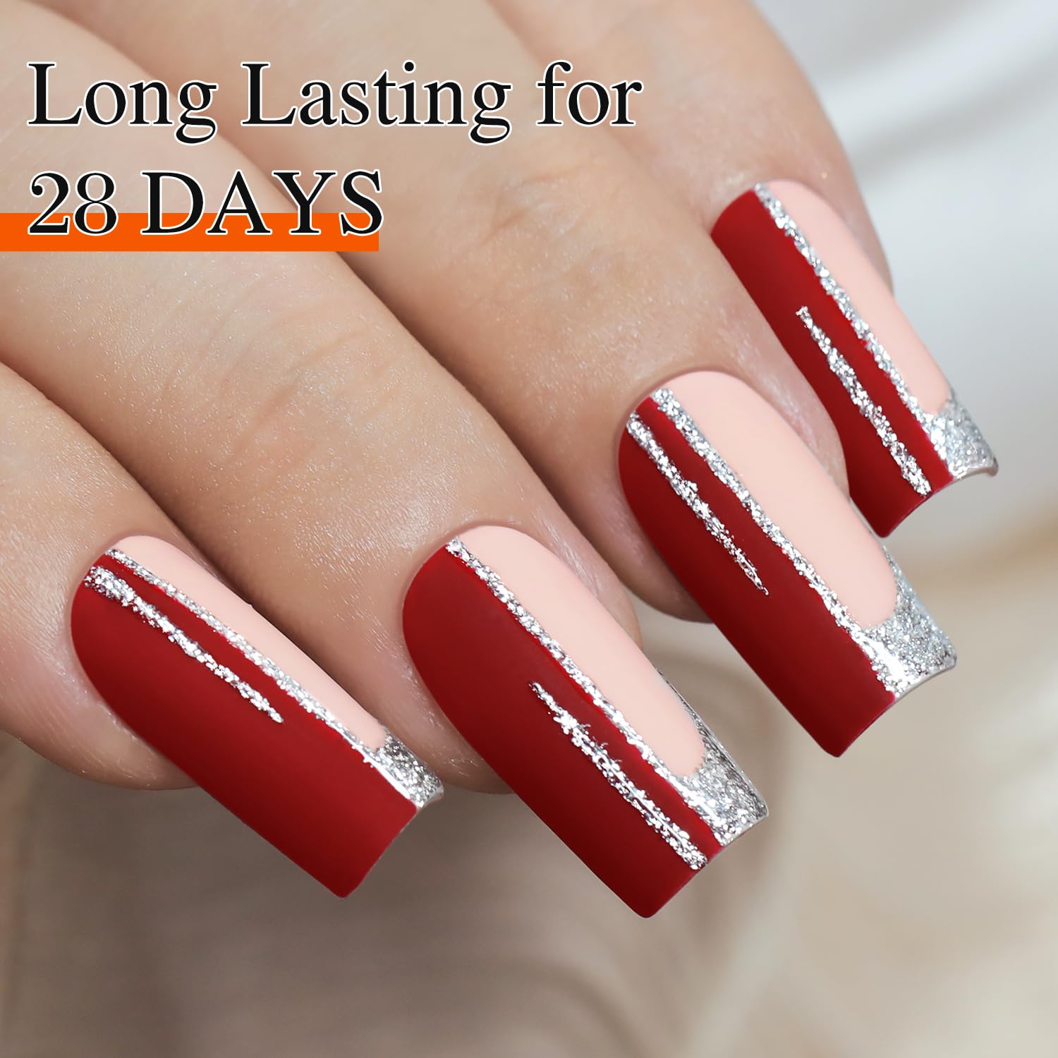 Efecto espejo plata en uñas con gel Double Rhythm.