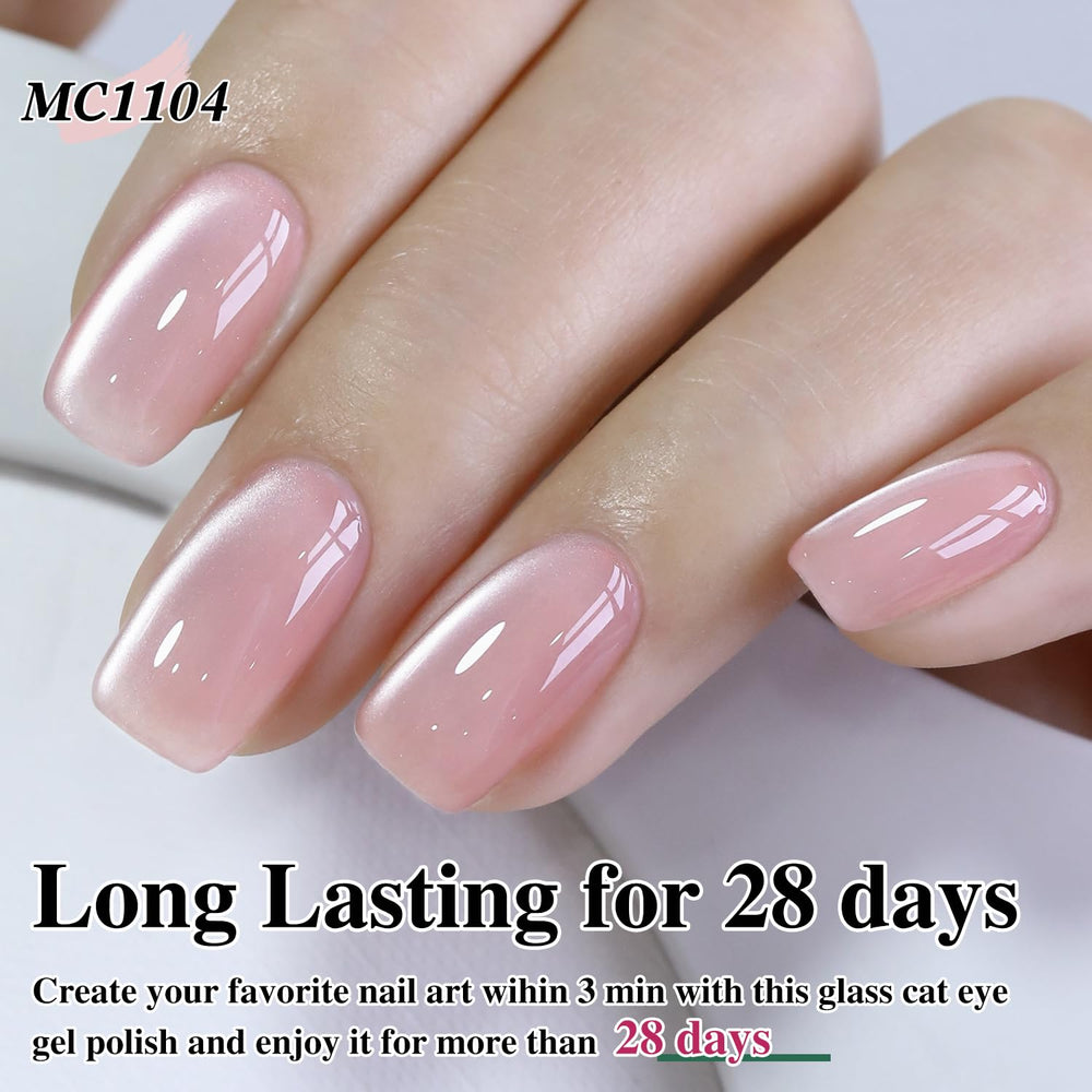 Double Rhythm esmalte gel con brillo holográfico para uñas deslumbrantes.