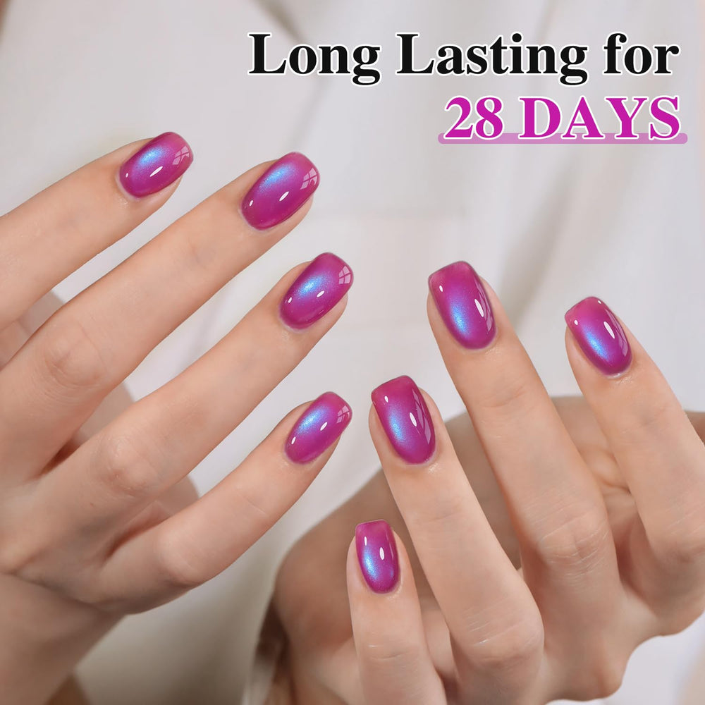 Double Rhythm Gel Cat Eye curado en lámpara LED, rápido y sencillo