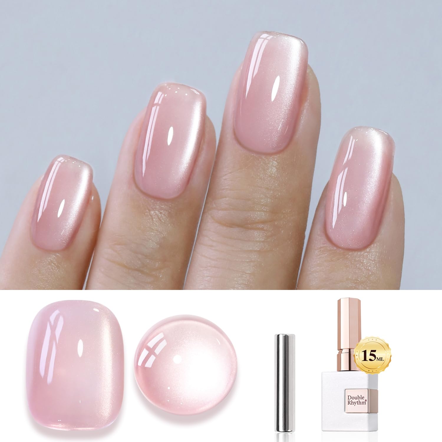 Double Rhythm esmalte gel cat-eye con imán para crear efectos únicos en casa.