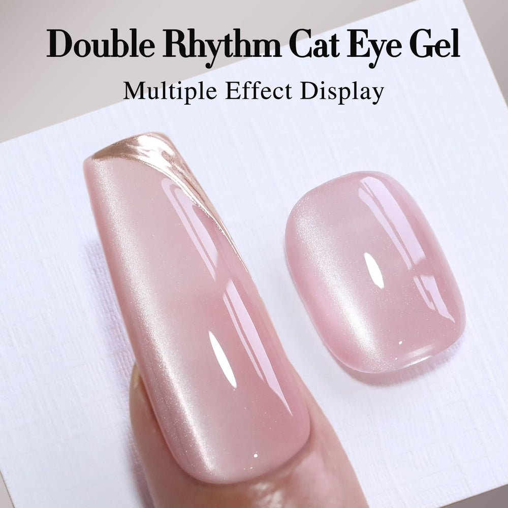 Double Rhythm gel glitter iridiscente para manicuras llamativas.
