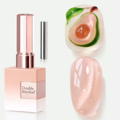 Double Rhythm esmalte gel ojo de gato con iman, brillo holográfico duradero