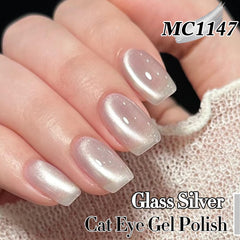Double Rhythm esmalte gel ojo-gato imantado muestra efecto magnetico en bote