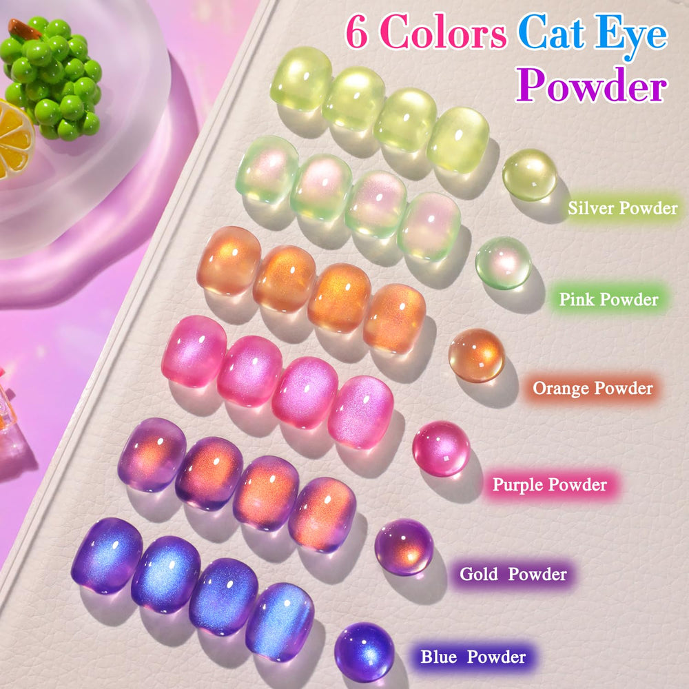 Double Rhythm six-pack gel polish with swatches helps color matching