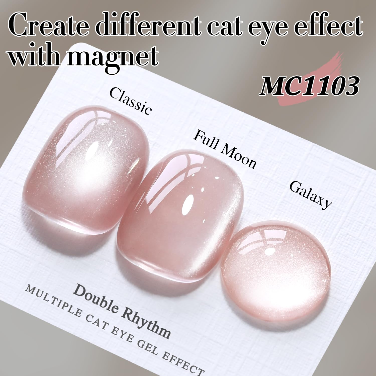 Gel ojo-gato imantado de Double Rhythm, efecto ojo-gato dinámico para diseños únicos.