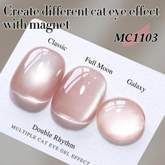 Gel ojo-gato imantado de Double Rhythm, efecto ojo-gato dinámico para diseños únicos.