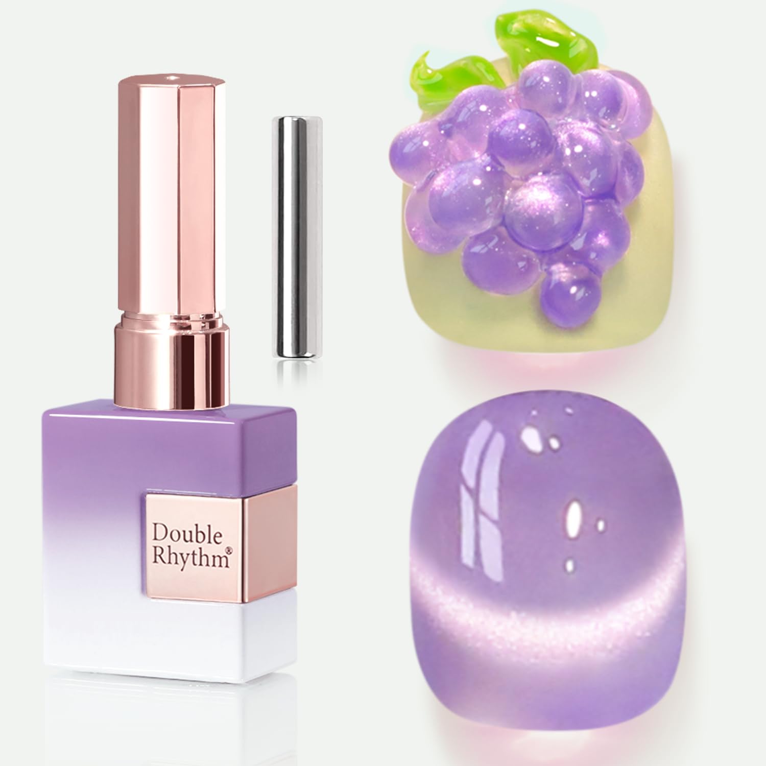 Double Rhythm gel ojo de gato lavanda con imán para uñas brillantes