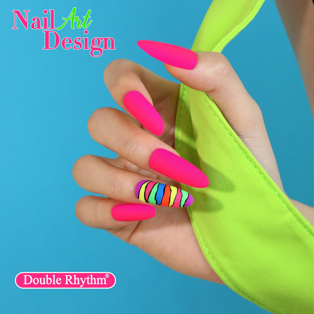 Double Rhythm gel polish bottle tilted to showcase sleek design.