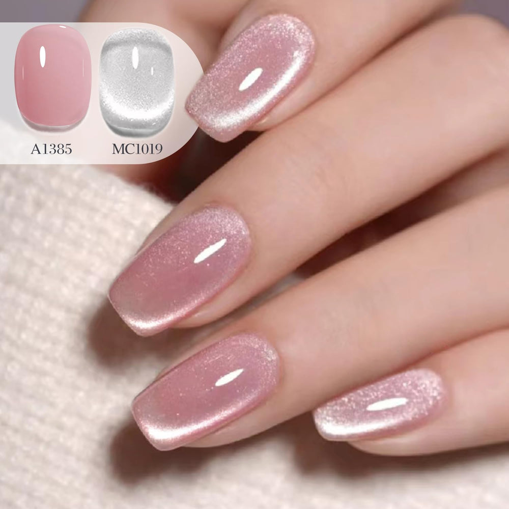 Double Rhythm gel translúcido de color facilita uñas naturales y luminosas