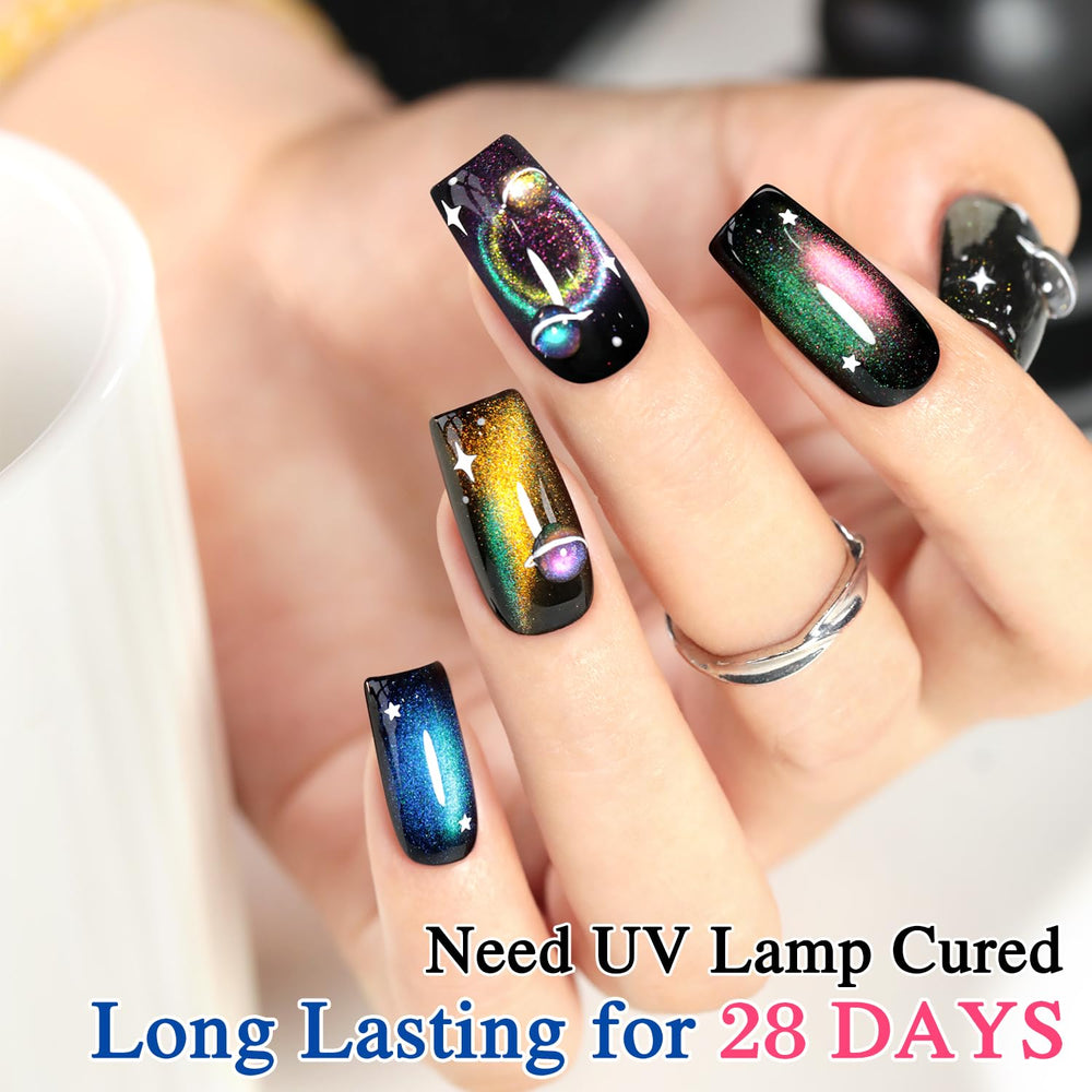 Gift-ready packaging for the Double Rhythm gel polish set with premium shimmer.