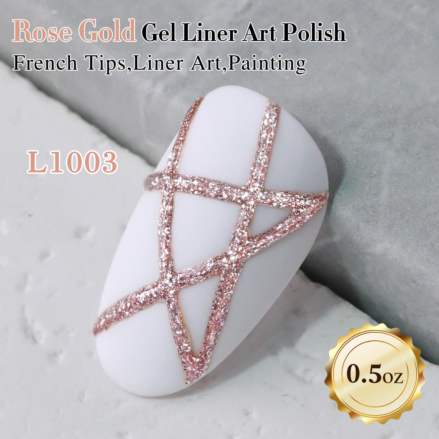 Double Rhythm Glitter Champagne Gold Gel close-up highlighting sparkling shimmer for party nails.