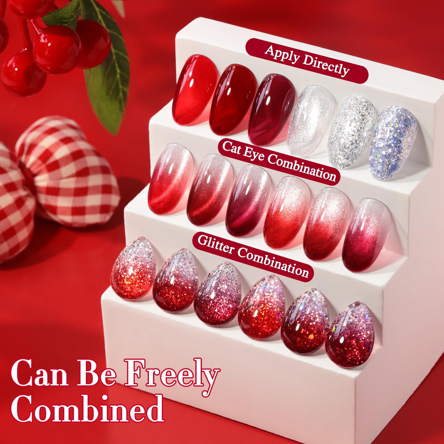 Double Rhythm silver glitter gel polish adds festive sparkle.