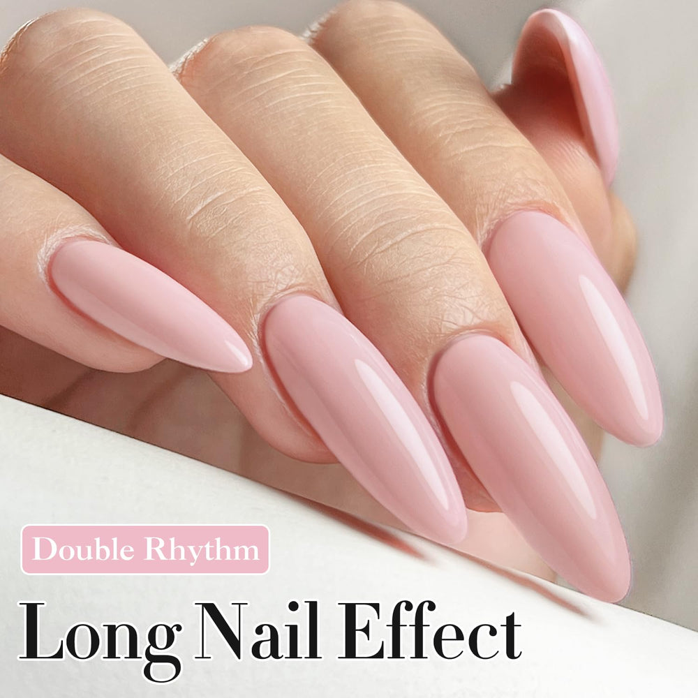 Double Rhythm glossy finish gel polish on swatch showing high shine.