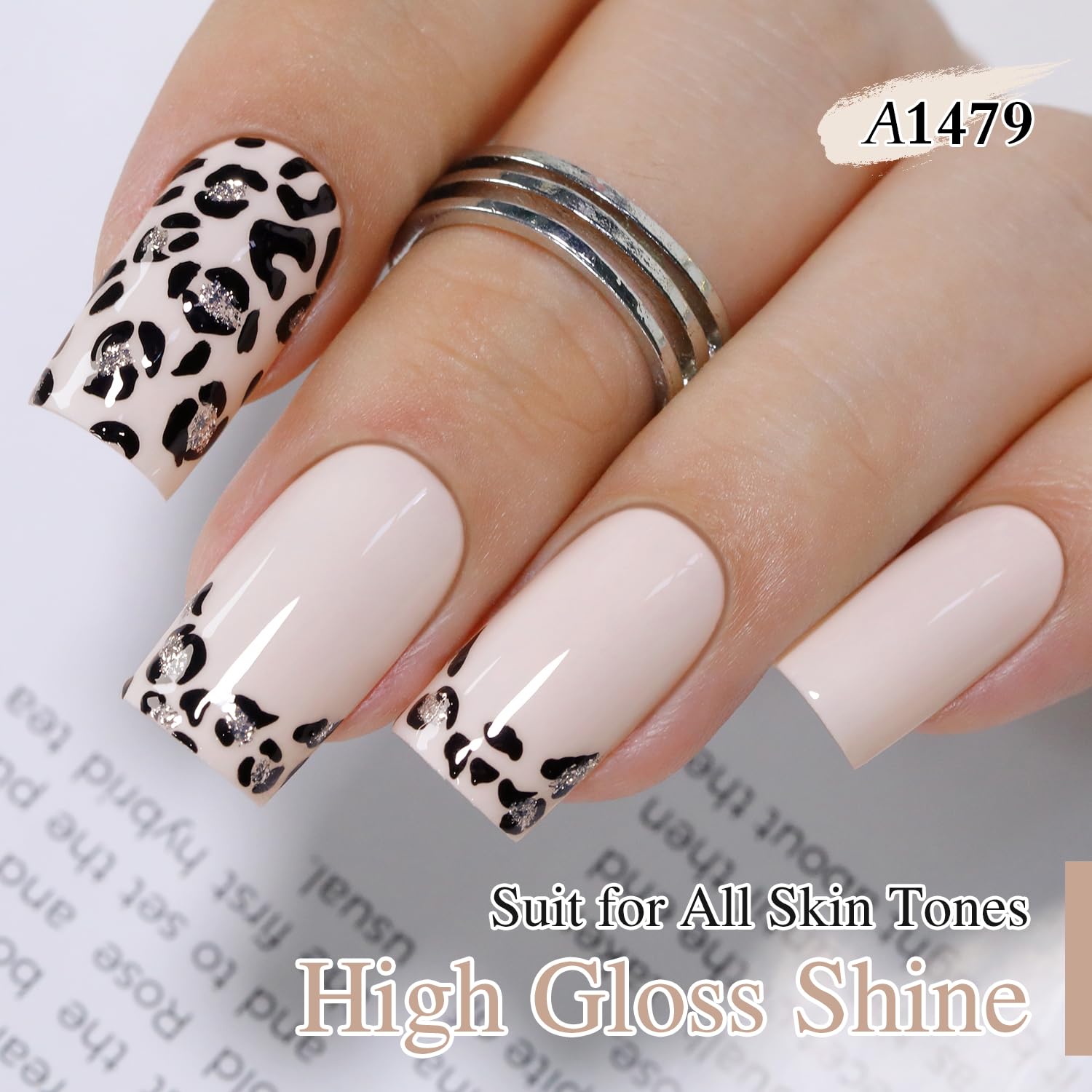 Double Rhythm glossy finish on nails reflects professional salon results.