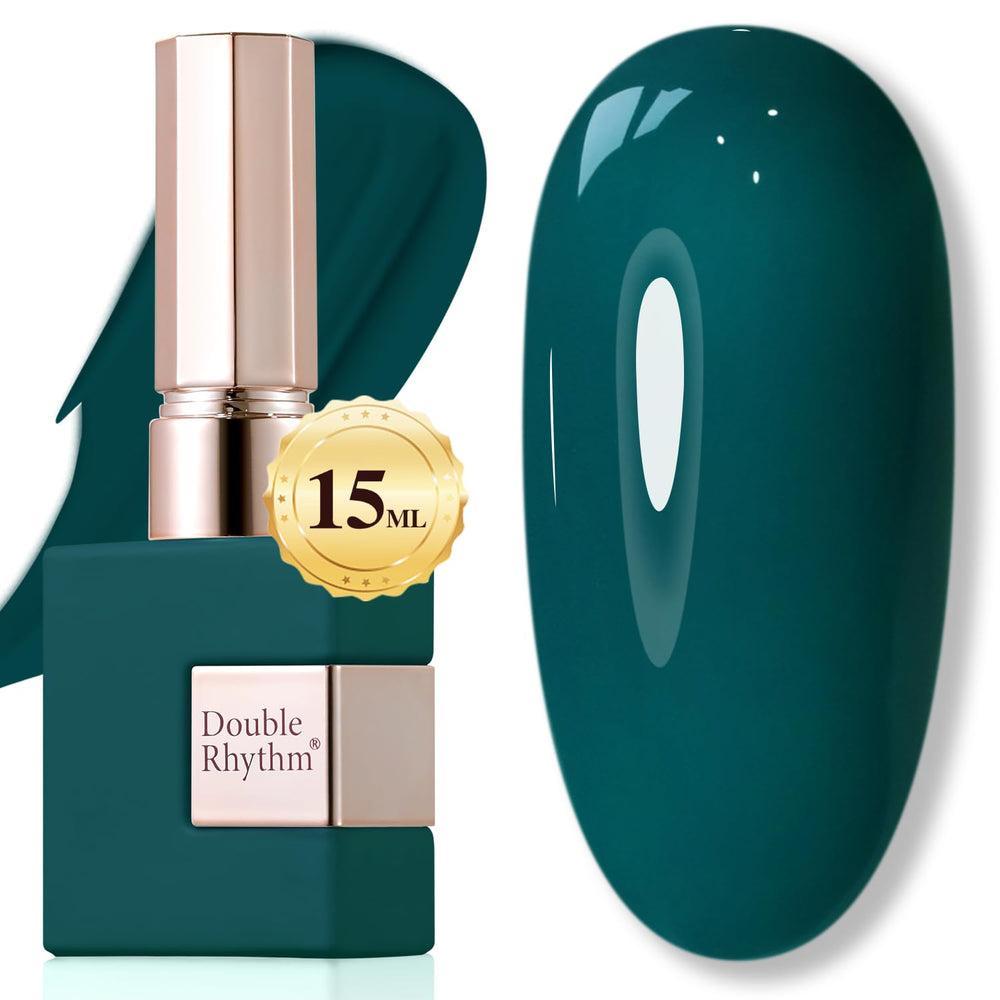 Double Rhythm Green 15ml gel polish bottle shows pure sheer color for elegant nails