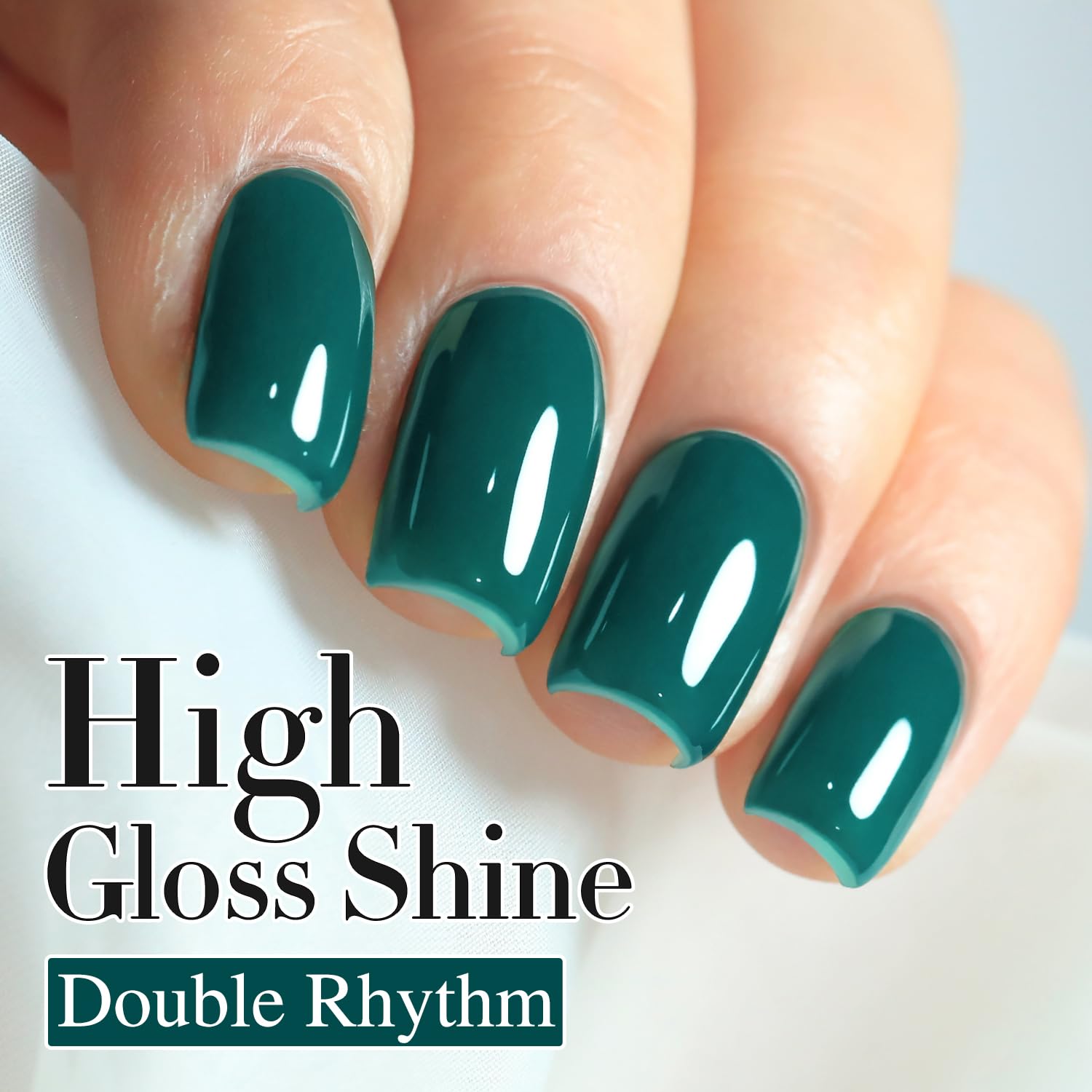 Double Rhythm green gel polish lamp cure for quick, durable salon-like results
