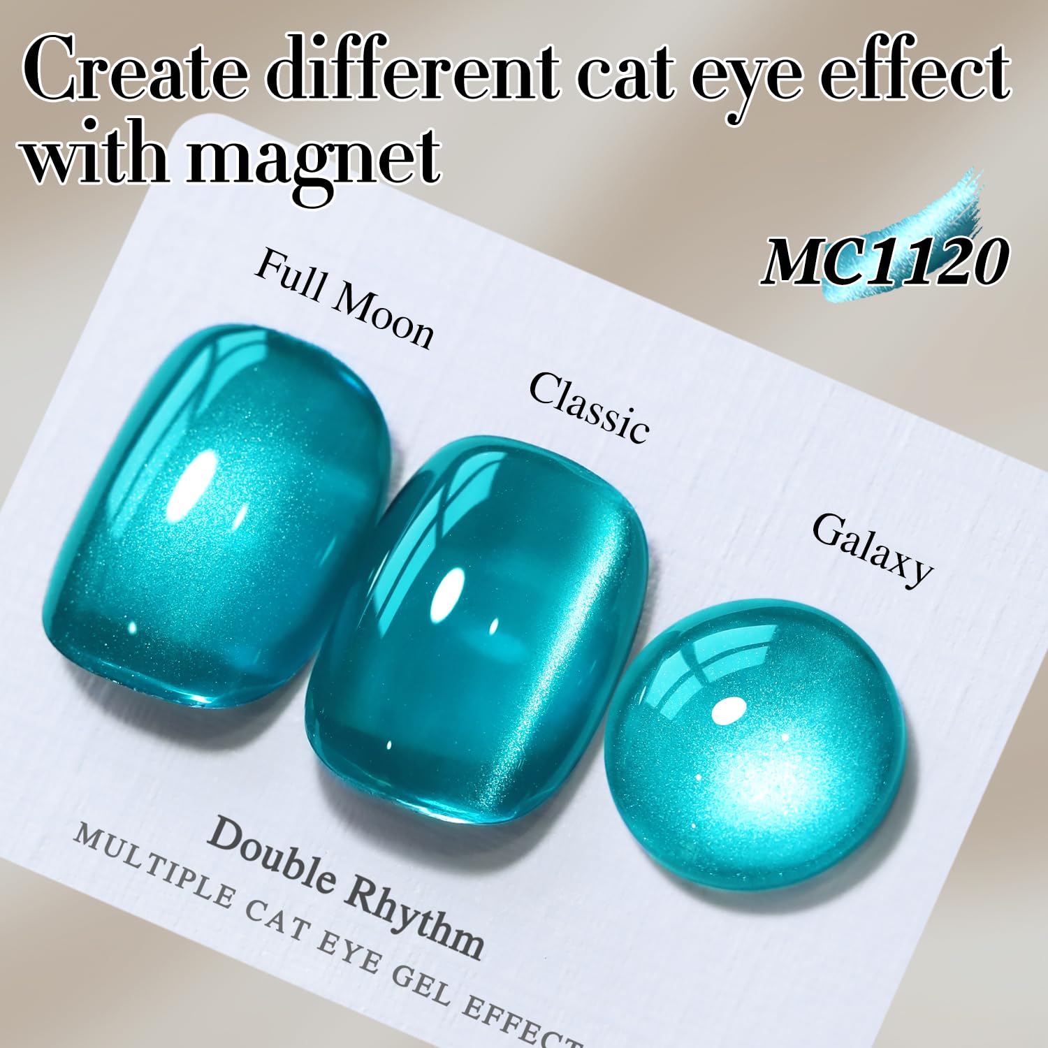 Double Rhythm holographic glitter teal polish with prism-like shimmer
