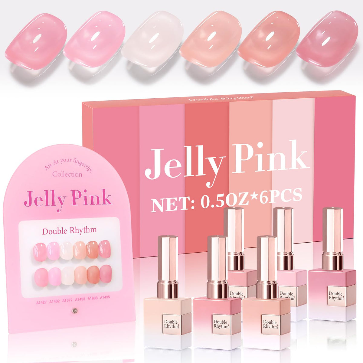 Double Rhythm jelly milky white gel polish bottle with salon-ready shine
