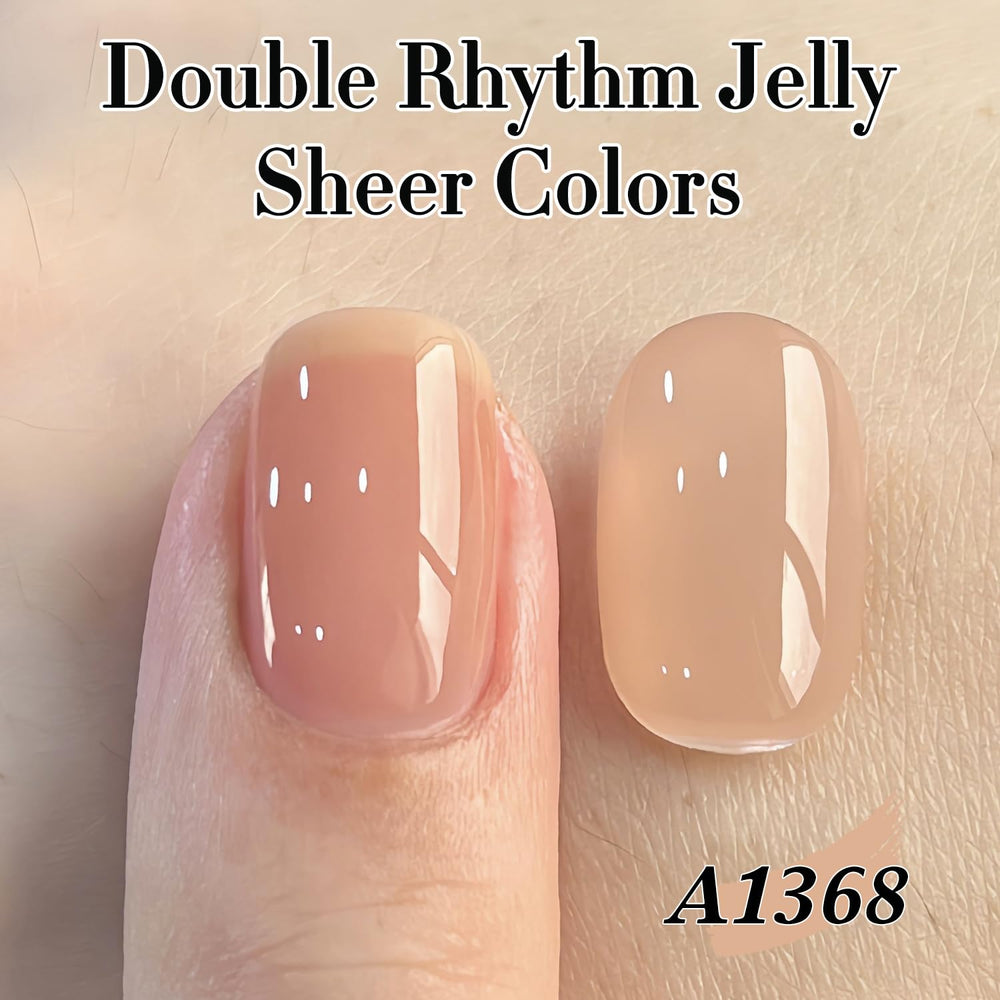 Double Rhythm Jelly Nude A1368 manicure at home with salon-like finish