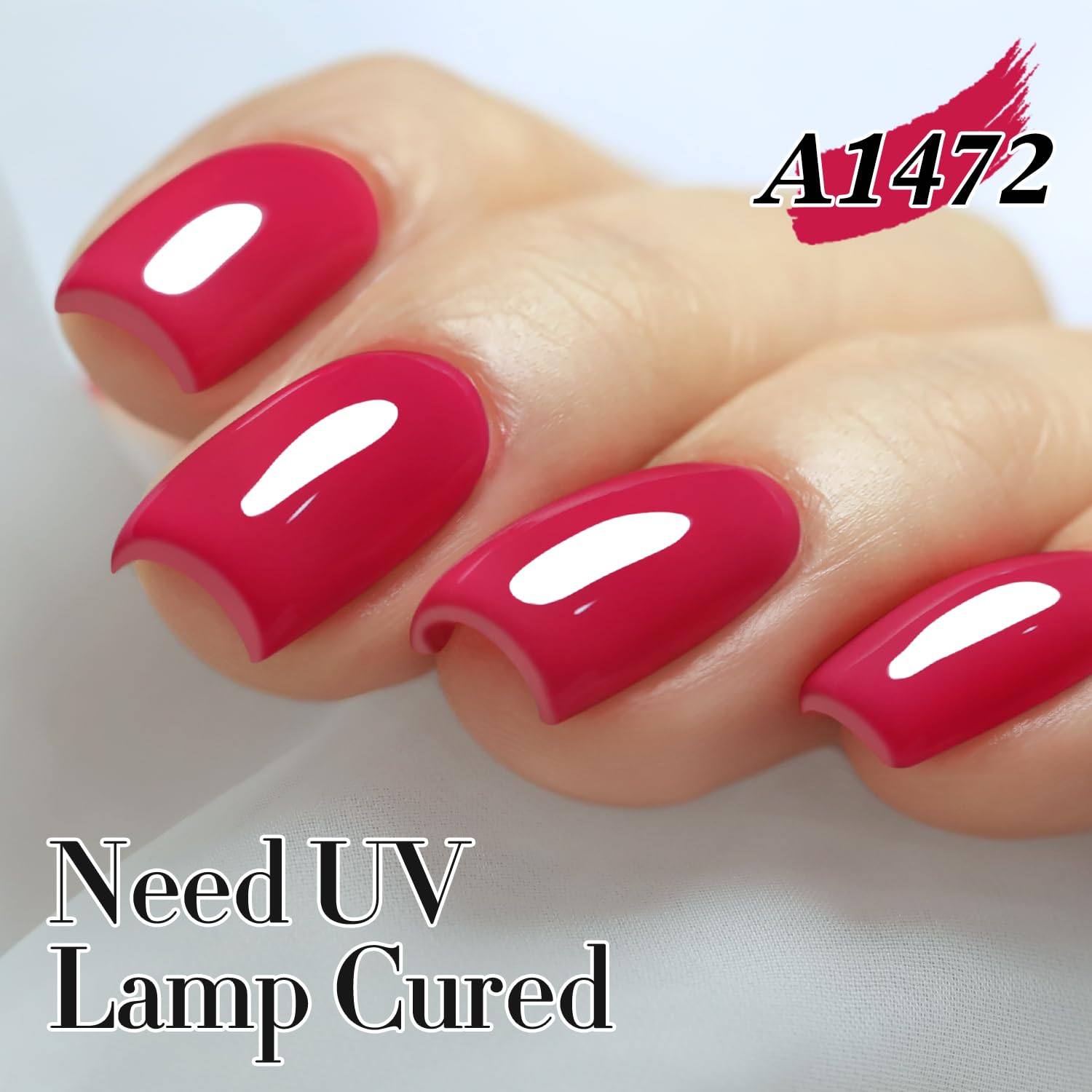 Double Rhythm polish curing under LED light for fast results.