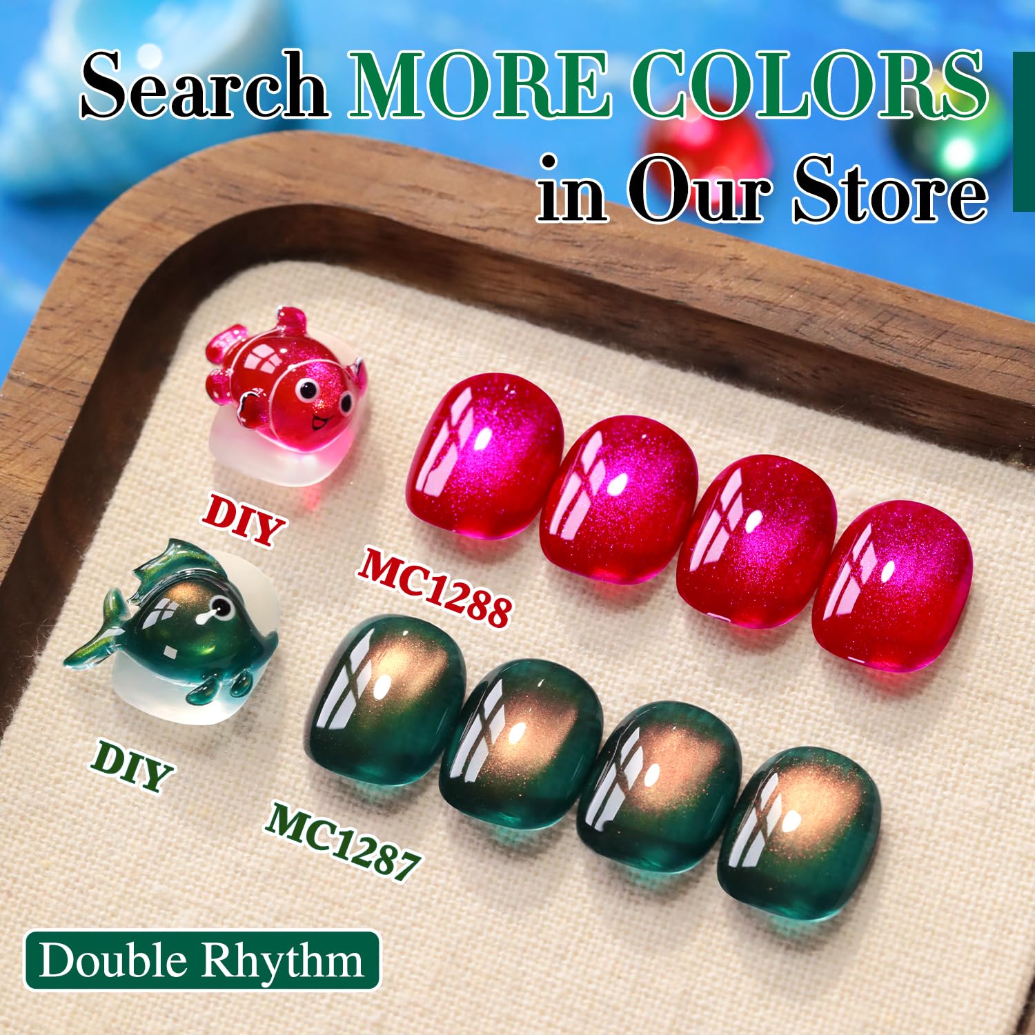 Double Rhythm LED/UV cure guidance for quick nails.