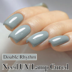 Double Rhythm milky gray swatch showing buildable translucent finish