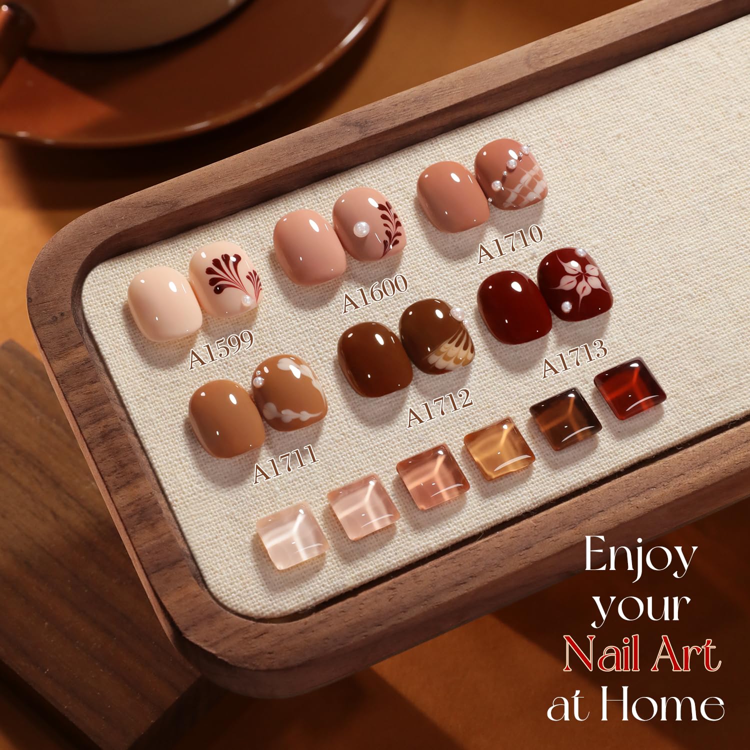 At‑home nail art using Double Rhythm gel polish set