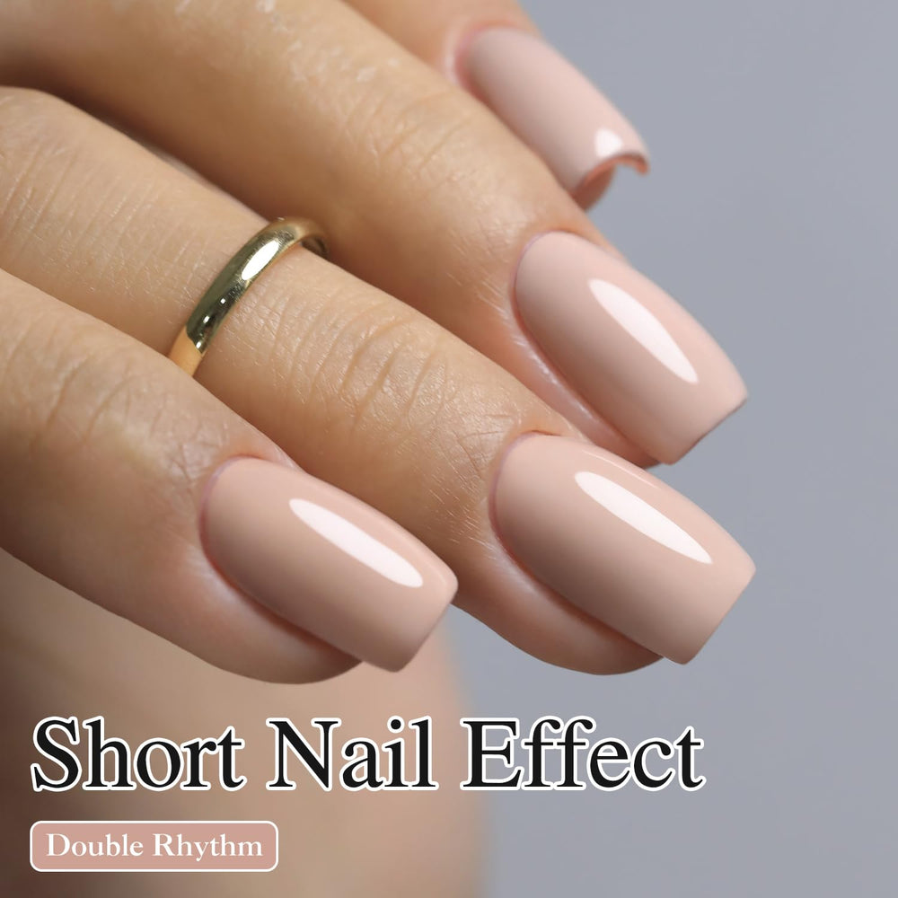 Close-up of Double Rhythm nail polish brush for precise application.